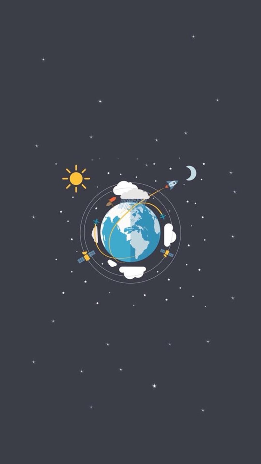 宇宙星空中的小地球