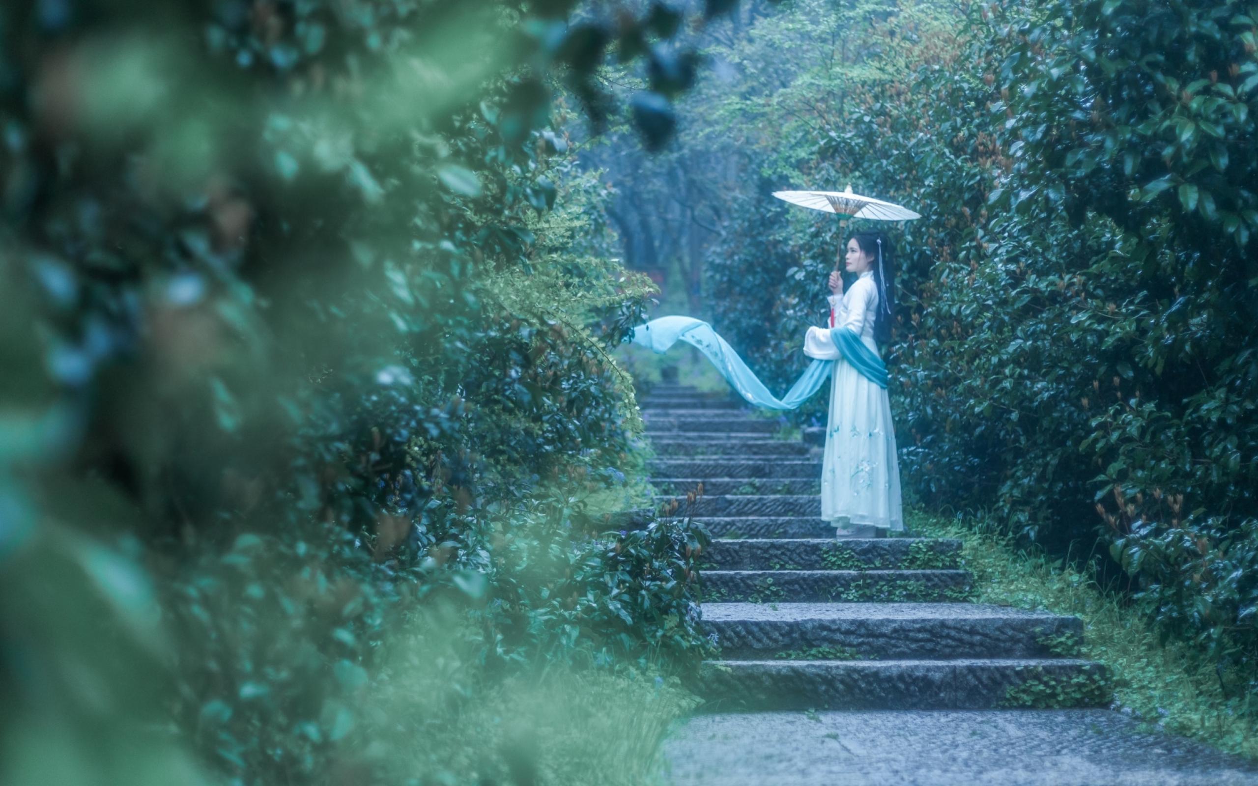 踏青路上,清明时节雨纷纷