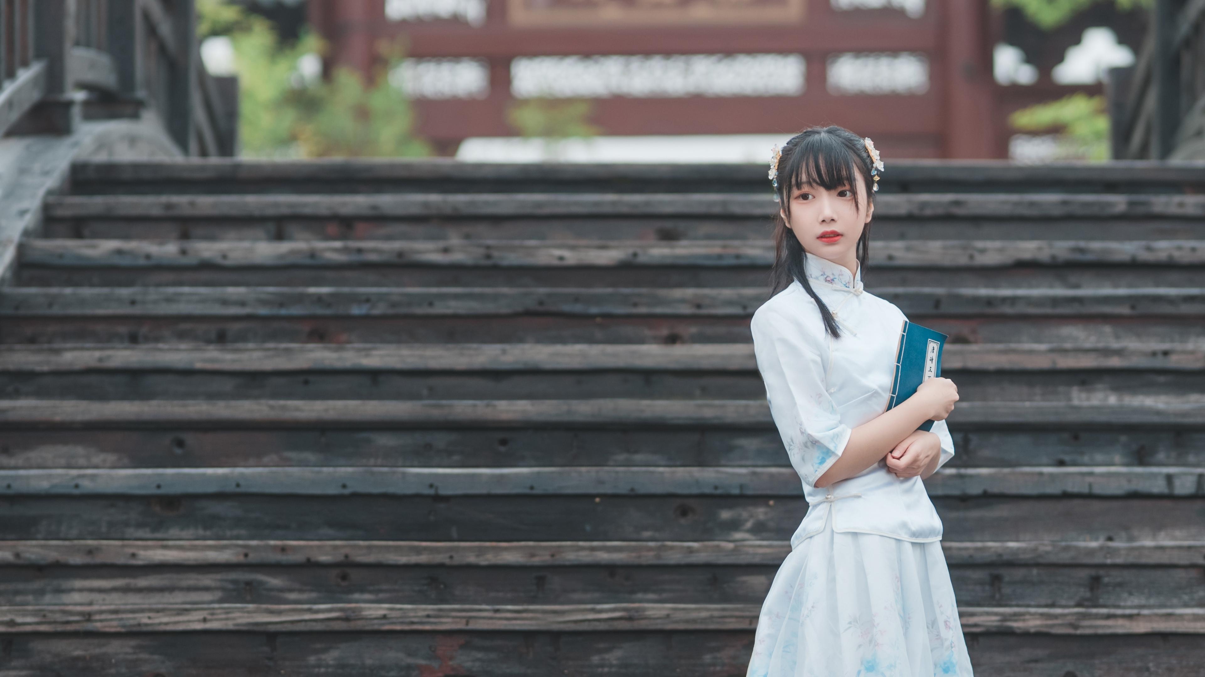复古唯美民国风学生装美女迷人气质写真