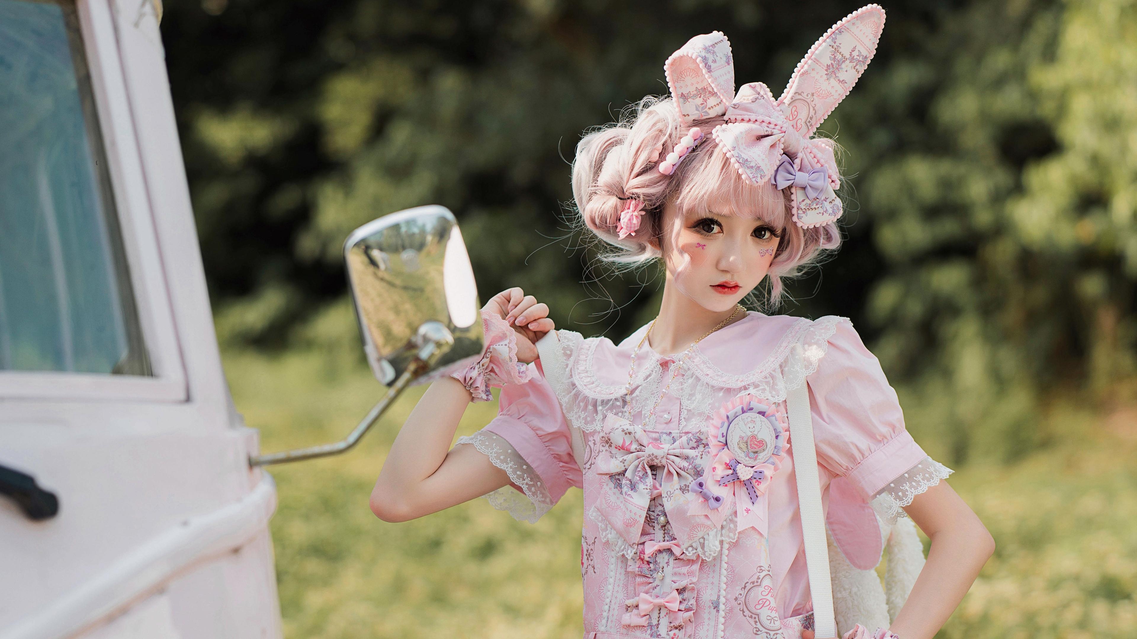 粉色系兔耳洛丽塔少女甜美可爱诱人写真