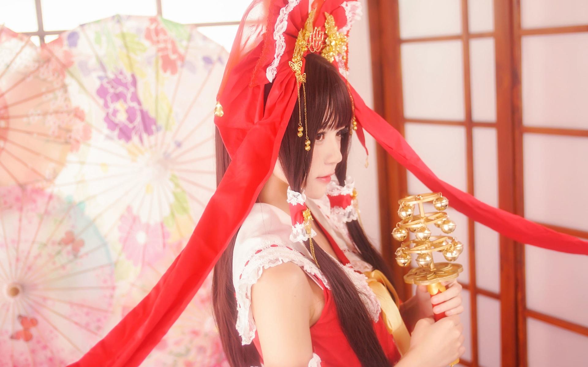 桜桃喵cos灵梦性感和服可爱甜美写真