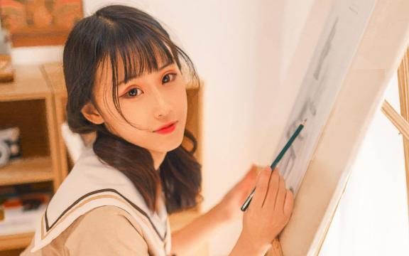清纯双马尾美女jk水手制服居家私房写真