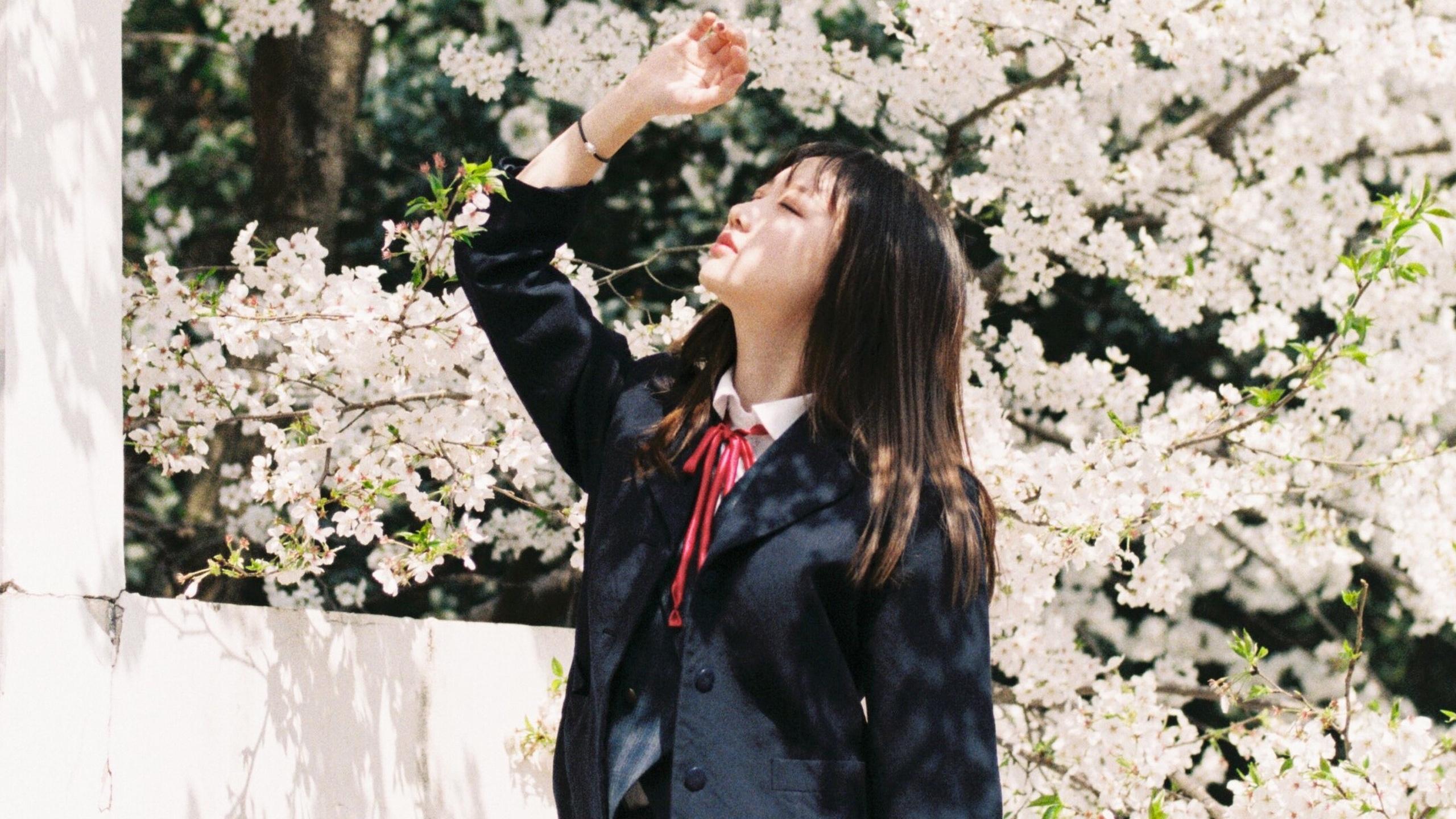 樱花下的少女日系写真