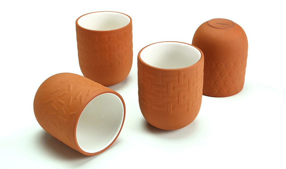 红陶浮雕茶具
