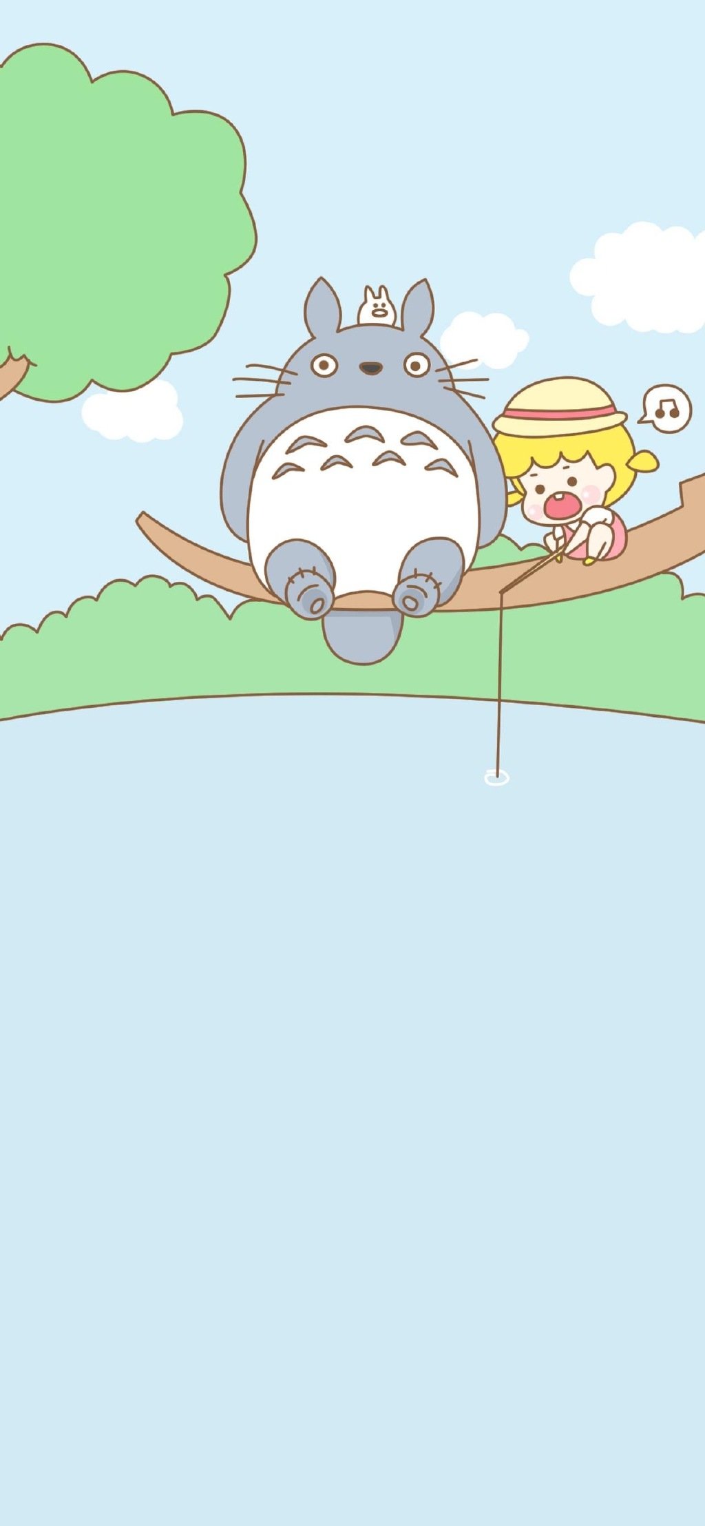 小清新手绘龙猫创意壁纸