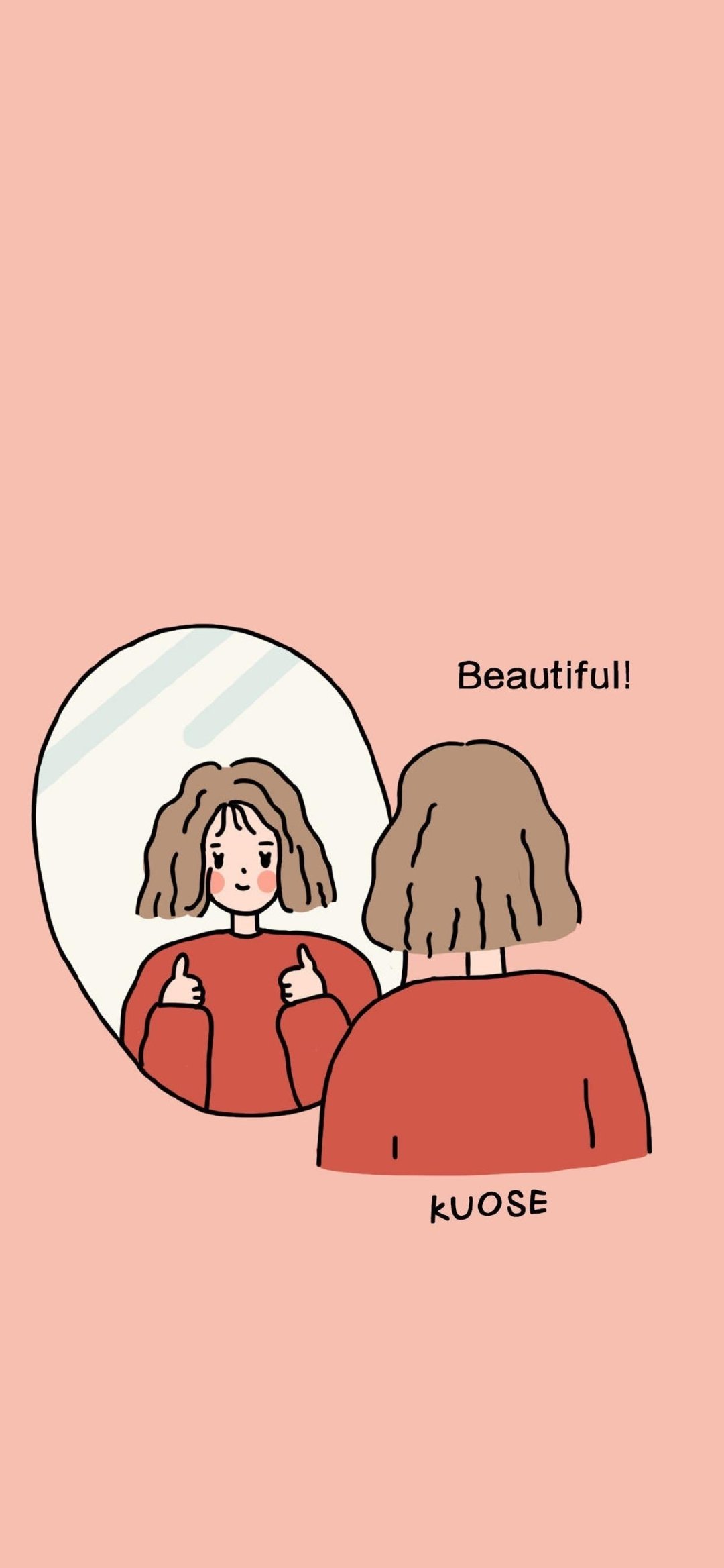 高清手绘插画卡通女孩壁纸