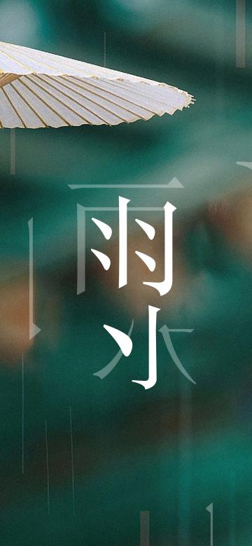 雨水节气小清新油纸伞