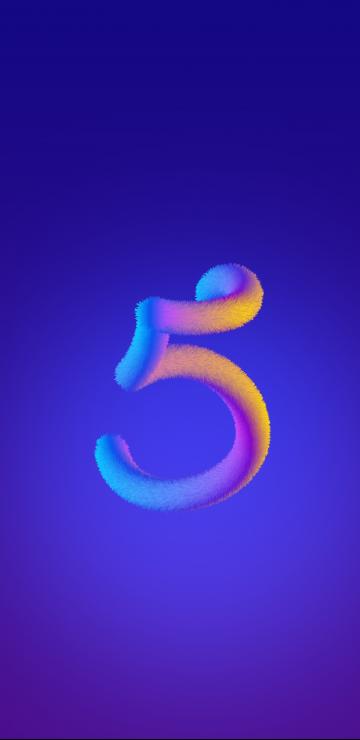  倒计时毛绒质感数字5
