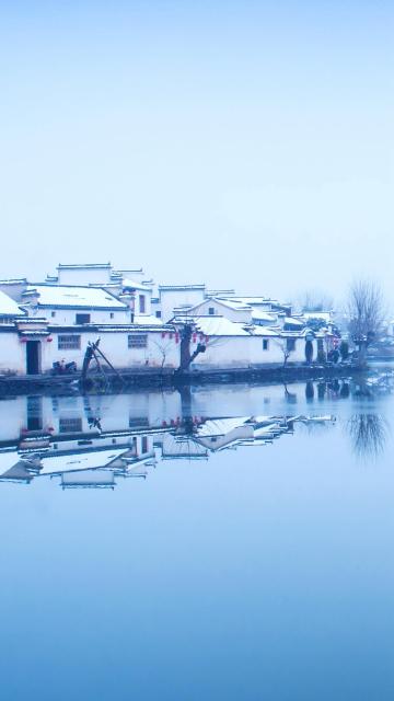 宏村古镇雪景