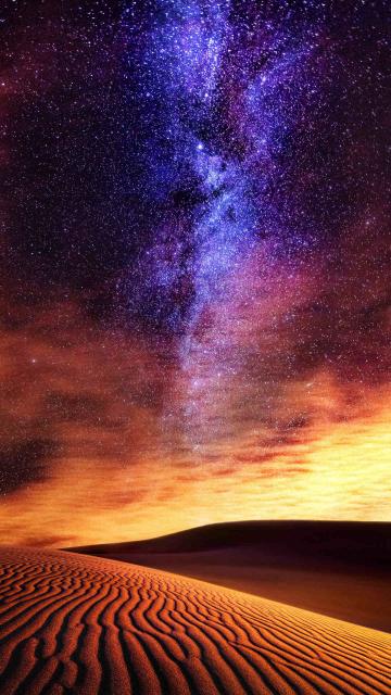 星夜沙漠