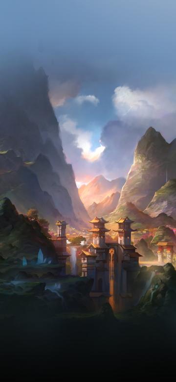 唯美动漫插画iPhone X壁纸