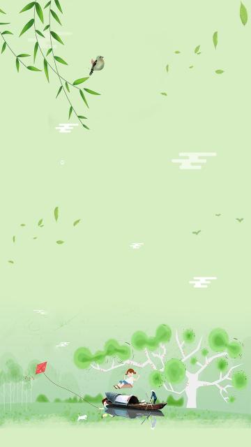 极简四月你好海报