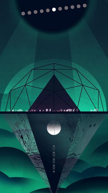 金星暗绿色的插画艺术
