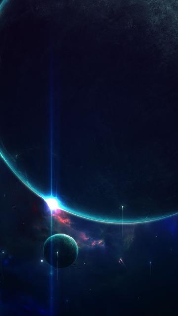 两个行星天空宇宙空间星星