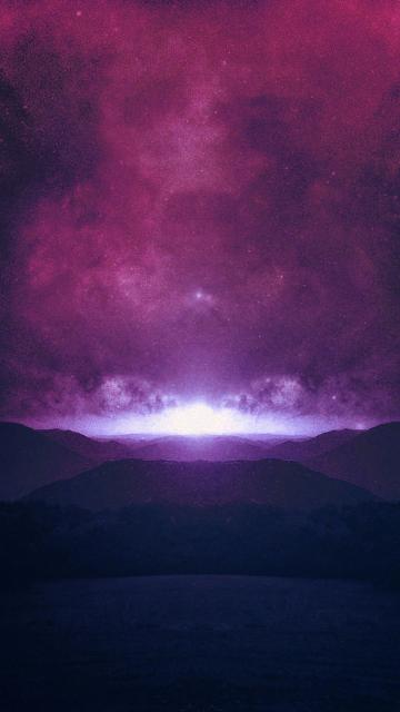 银河日出紫色星星