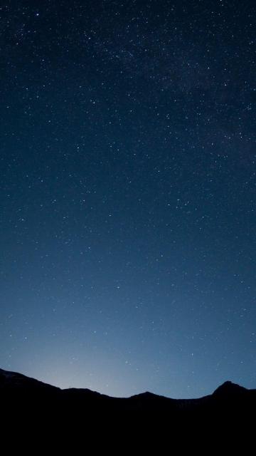 山夜剪影星星天空