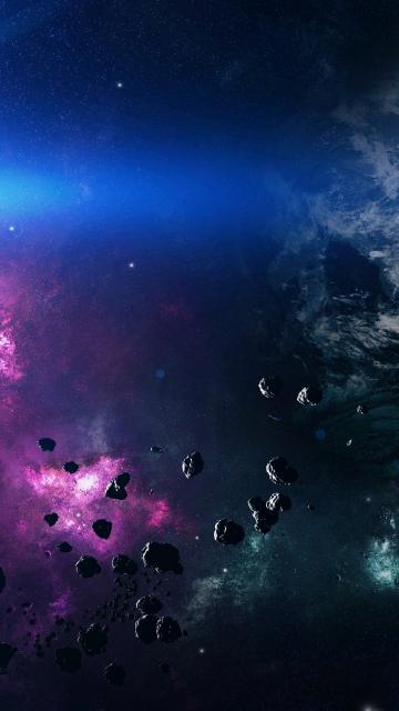 太空行星黑暗小行星