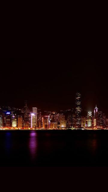 香港城市夜景天际线