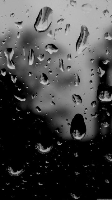 黑白玻璃雨珠
