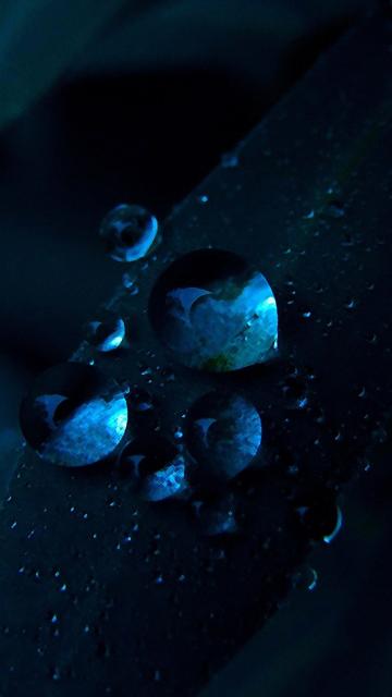 蓝色水滴特写