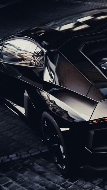 黑色兰博基尼Aventador