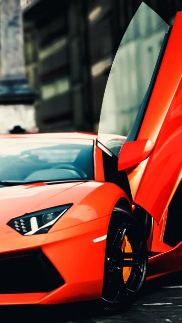 红色Aventador炫酷的双