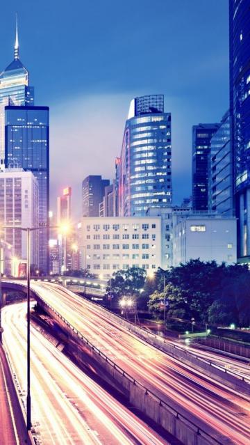 香港夜景城市景观