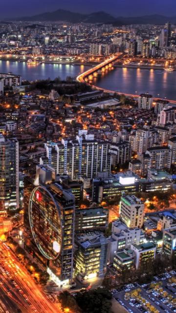 韩国首尔的夜晚