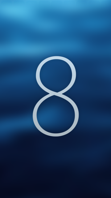 苹果iOS8蓝色背景