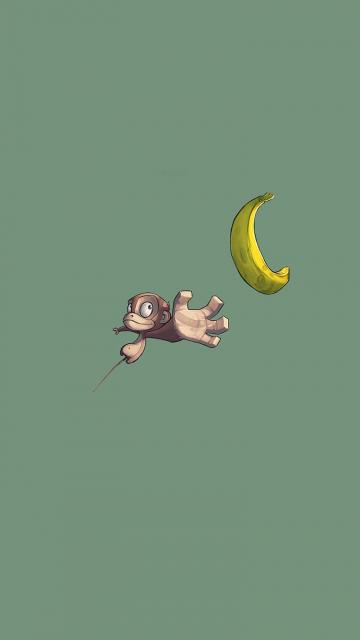 猴子抓斗香蕉插图