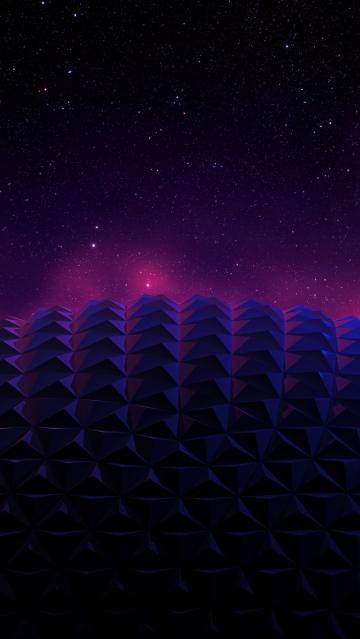 紫色星空下的三角形