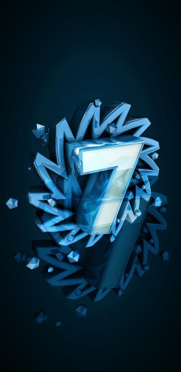 倒计时金属质感3D数字7