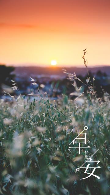观赏日出说早安