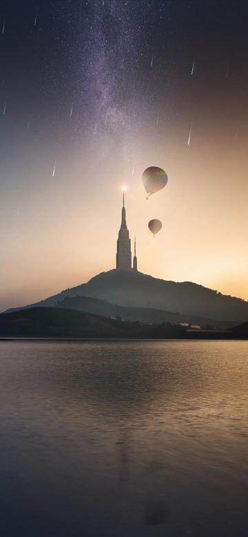 远处的星空城堡