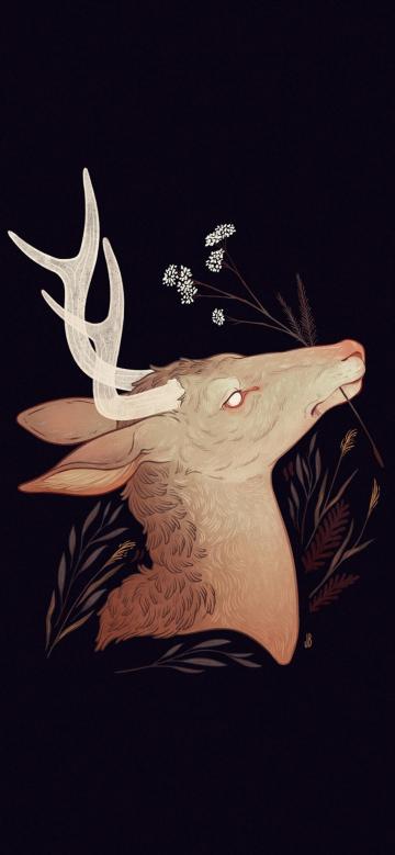 创意黑暗麋鹿插画