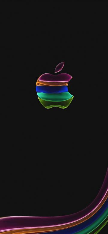 iphone 11官方黑色背景炫彩壁纸