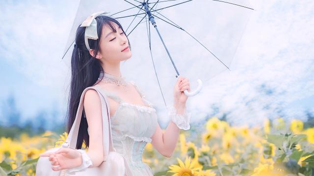 洛丽塔向日葵女孩甜美双马尾清新养眼写真