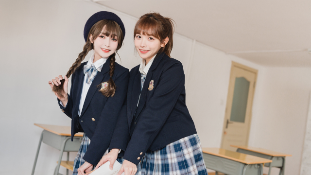 纯情jk姐妹花校园清新写真