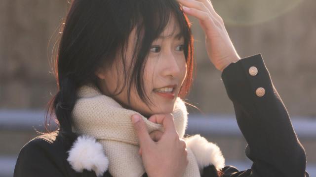 可爱jk少女冬日暖阳写真