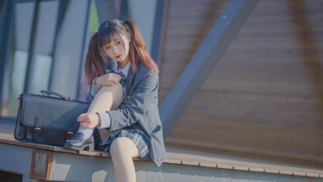 双马尾的jk少女漂亮写真