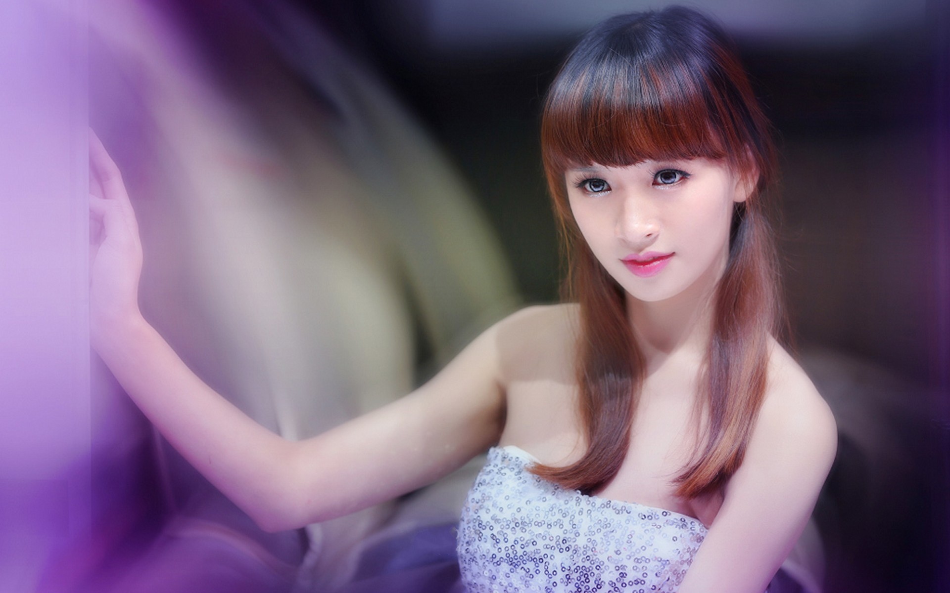 唯美淡蓝色美女个性写真
