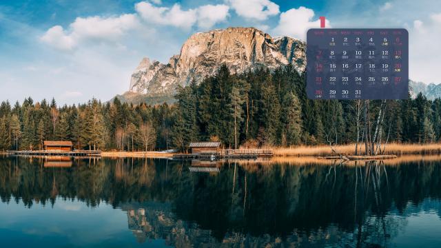 2019年1月波澜不惊的水面日历