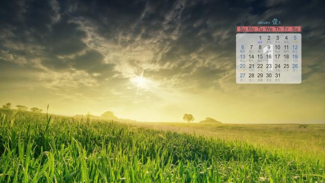 2019年1月生物圈中的绿色植物日历