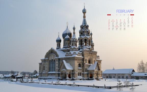 2019年2月世界各地的寺庙教堂日历