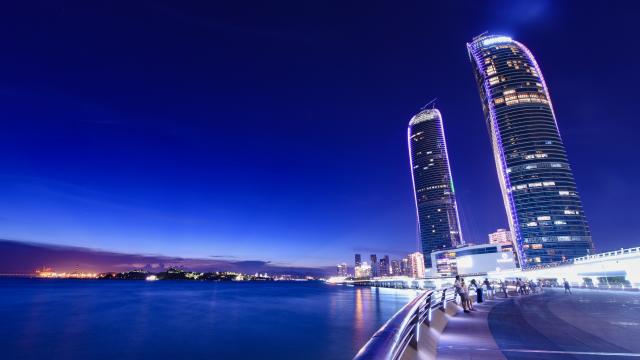 厦门双子塔唯美夜景图片