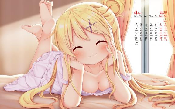 2018年4月性感动漫美女可爱迷人日历
