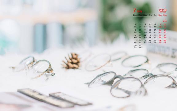 2018年7月唯美静物小清新图片日历
