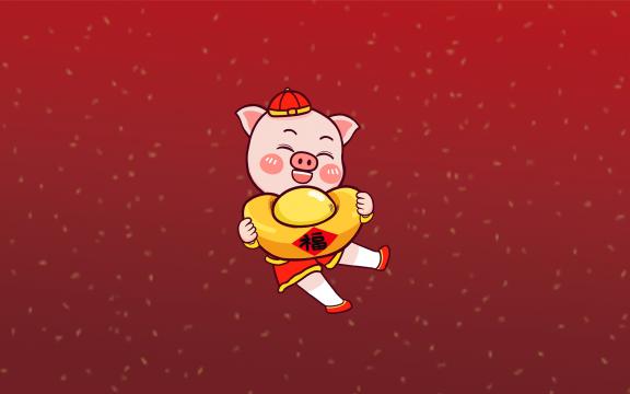 2019猪年春节喜庆插画