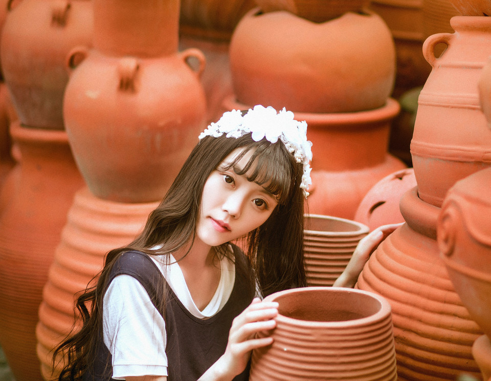 花环MM侧颜让人着迷