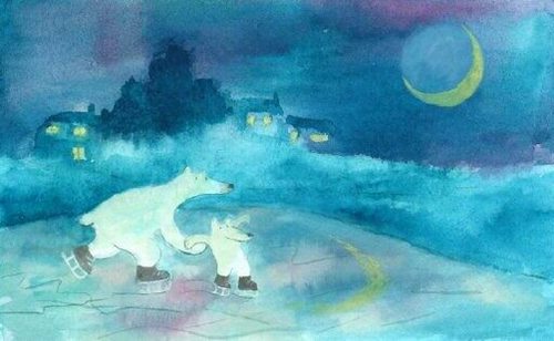北极熊夜游